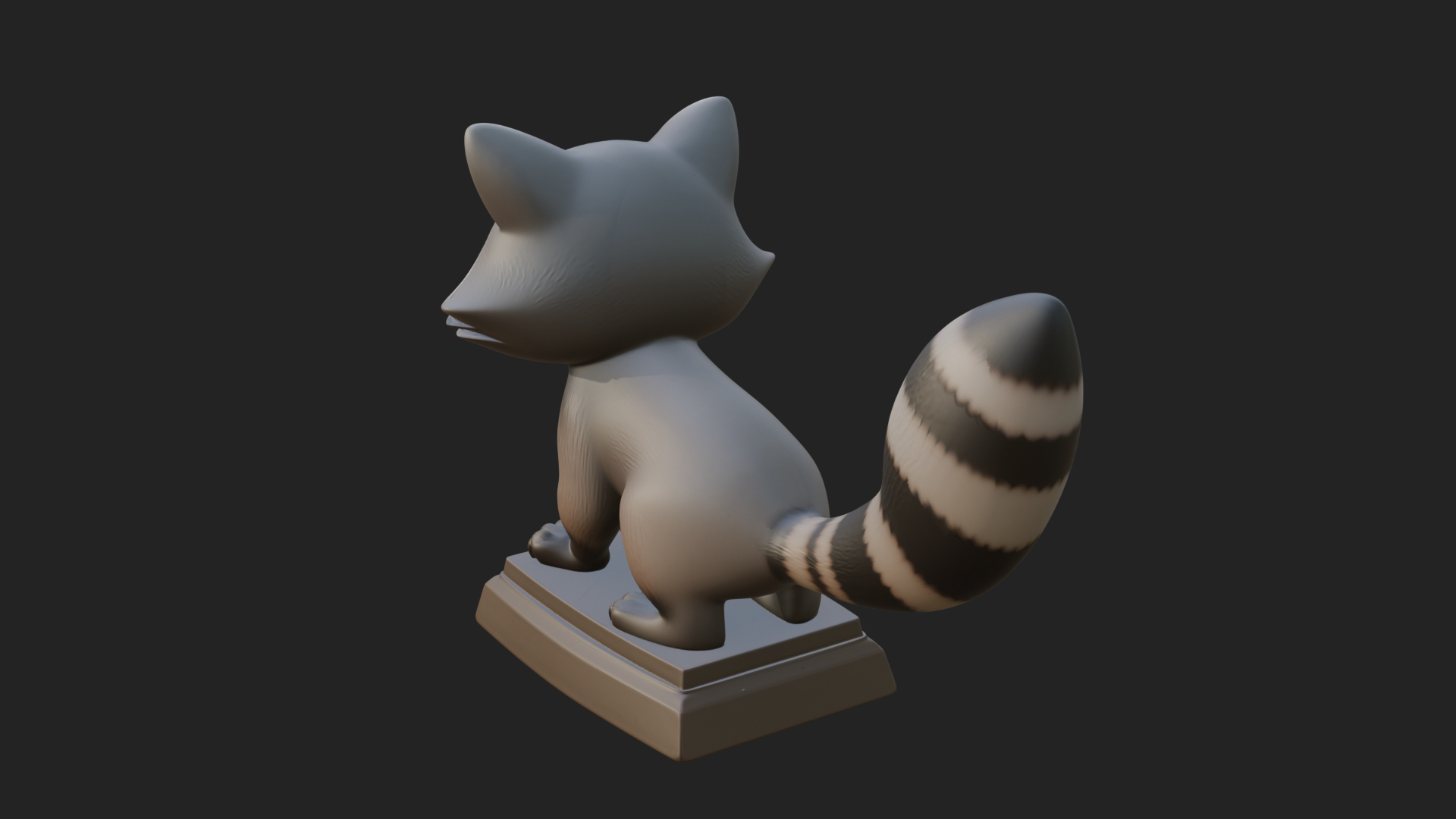 Cute Raccoon Statue Design 4 3D Print Model 3D Model