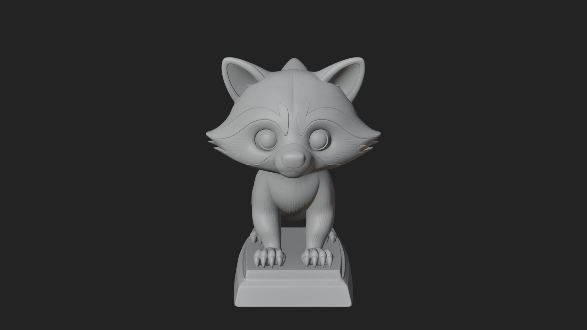 Cute Raccoon Statue Design 4 3D Print Model 3D Model