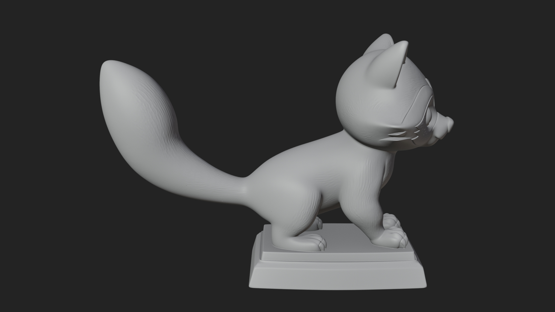Cute Raccoon Statue Design 4 3D Print Model 3D Model