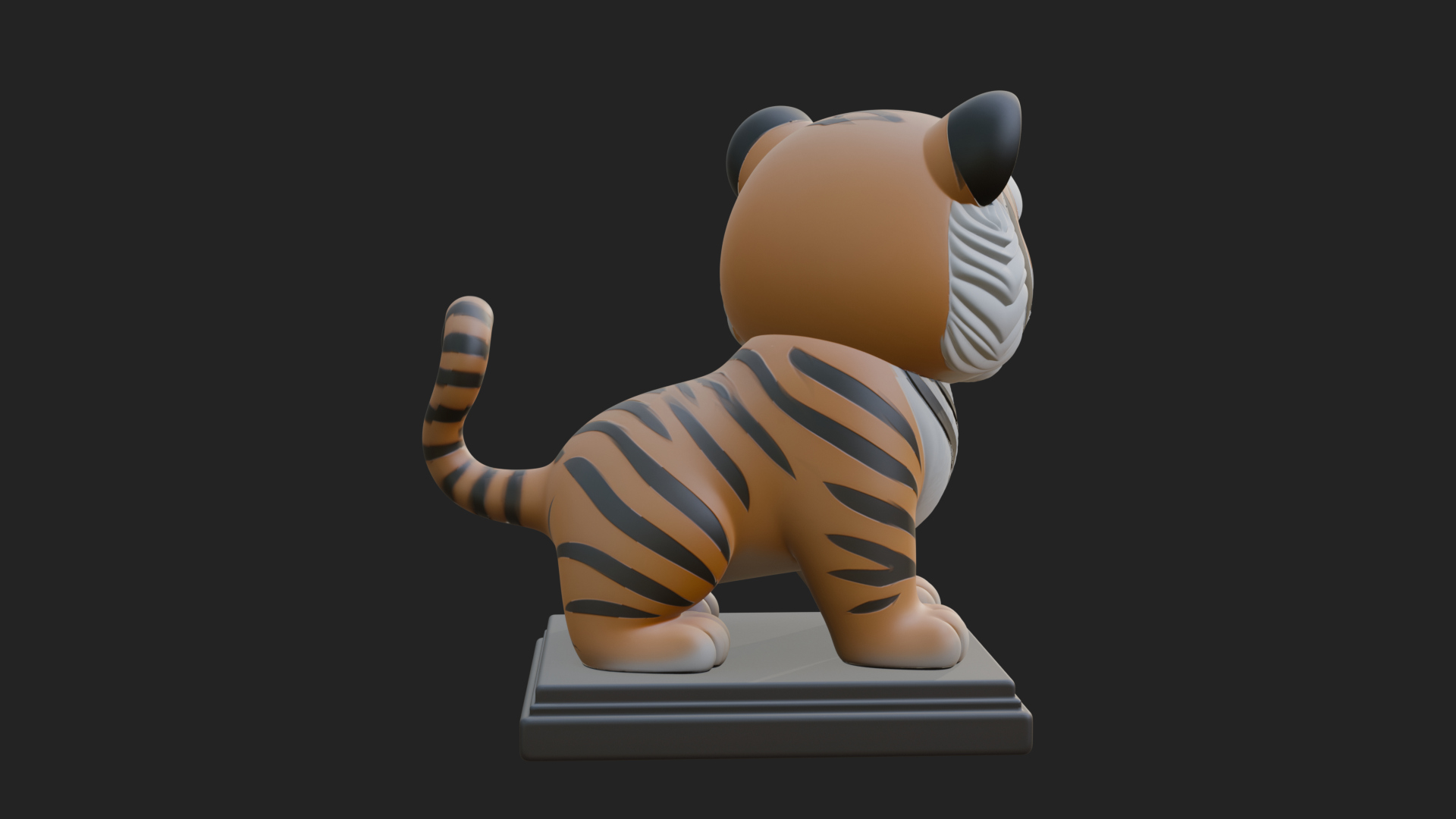 Cute Tiger Cub Statue Design 1 3D Print Model 3D Model