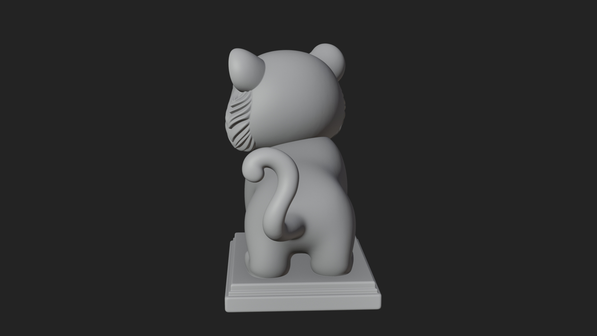 Cute Tiger Cub Statue Design 1 3D Print Model 3D Model