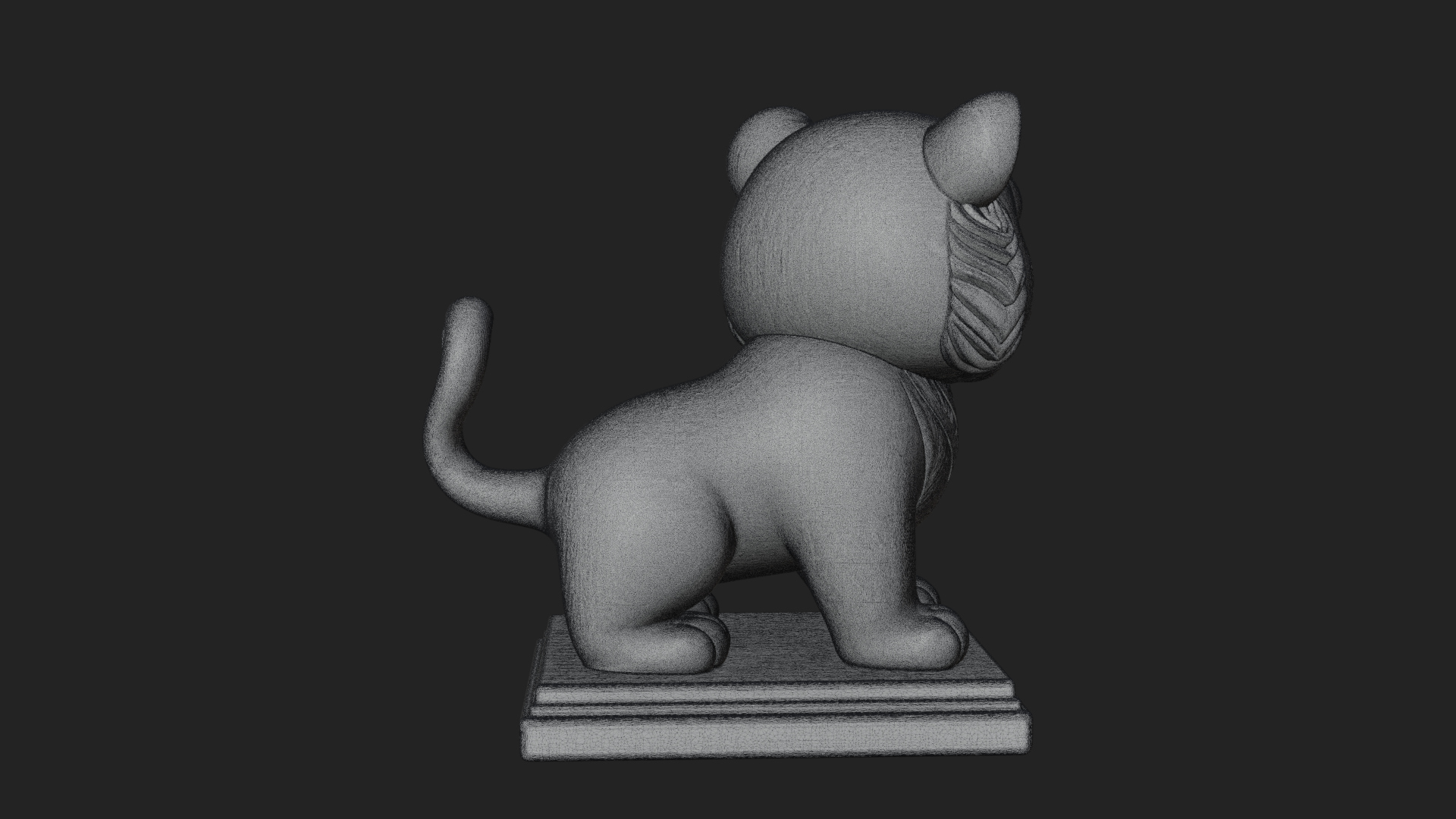Cute Tiger Cub Statue Design 1 3D Print Model 3D Model
