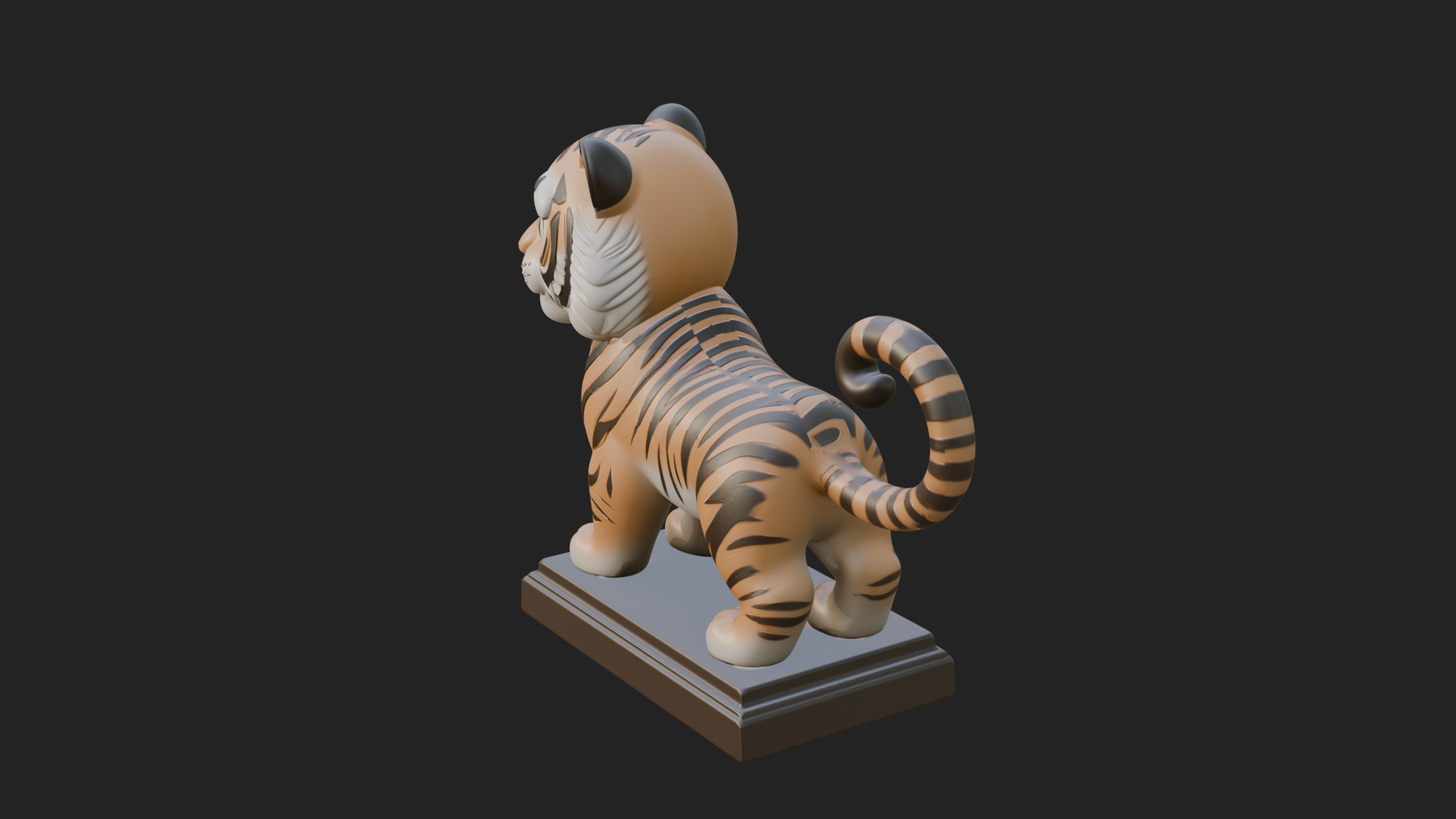 Cute Tiger Cub Statue Design 2 3D Print Model 3D Model