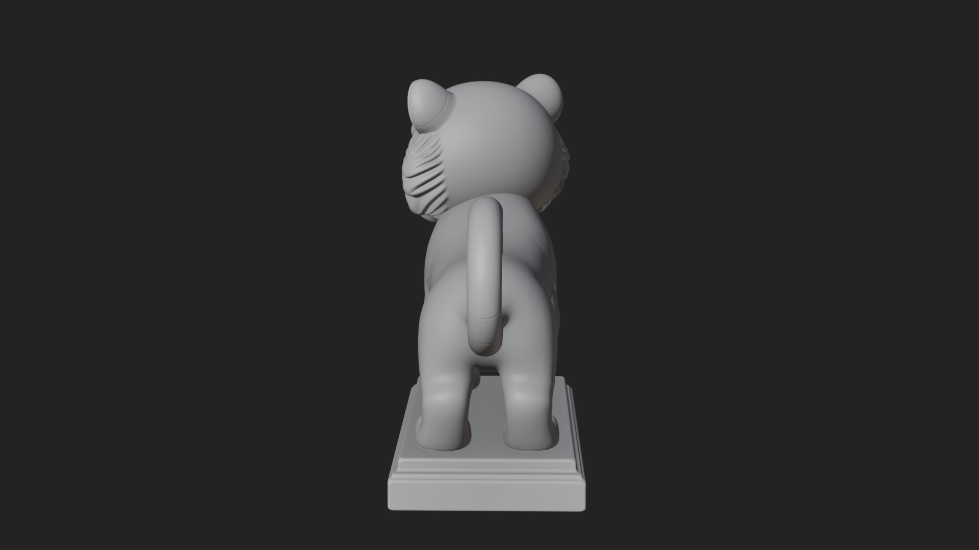 Cute Tiger Cub Statue Design 2 3D Print Model 3D Model