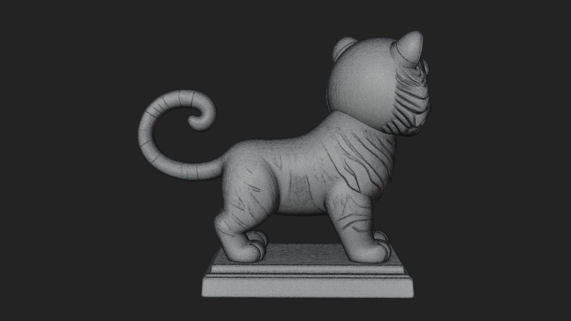 Cute Tiger Cub Statue Design 2 3D Print Model 3D Model