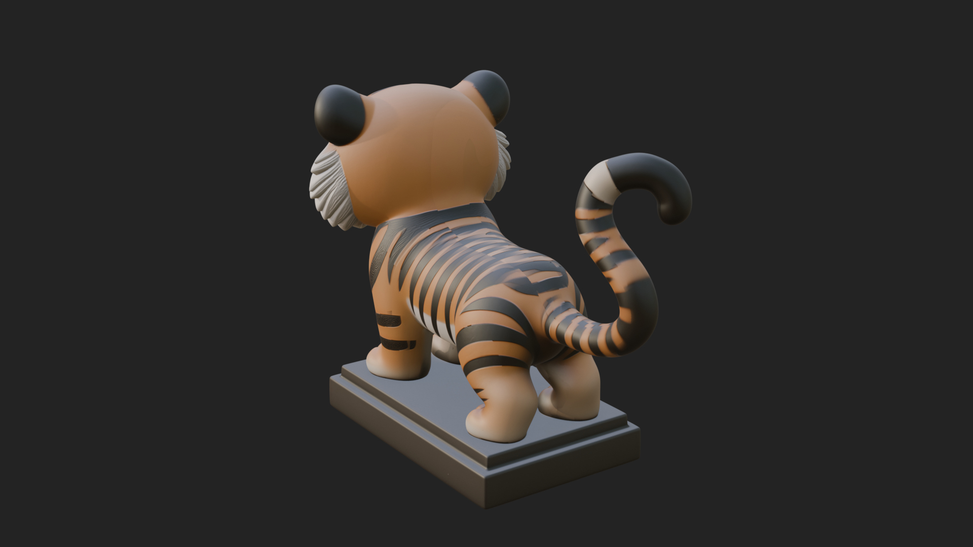 Cute Tiger Cub Statue Design 3 3D Print Model 3D Model