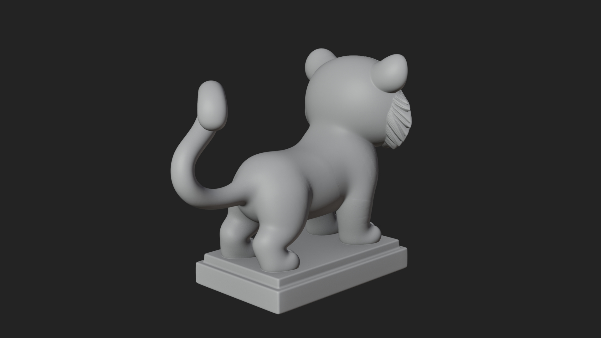 Cute Tiger Cub Statue Design 3 3D Print Model 3D Model