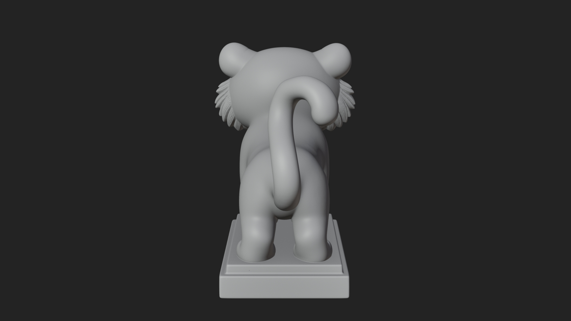 Cute Tiger Cub Statue Design 3 3D Print Model 3D Model