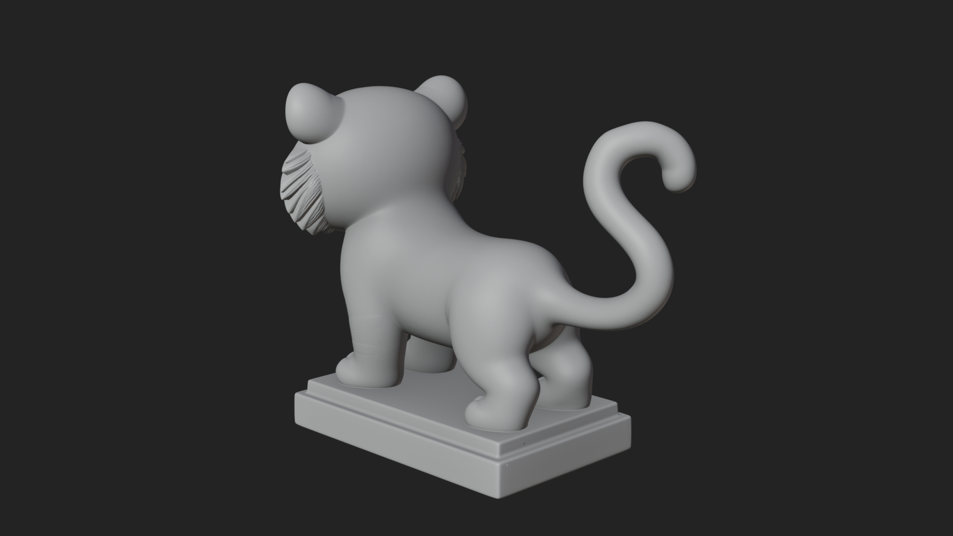 Cute Tiger Cub Statue Design 3 3D Print Model 3D Model