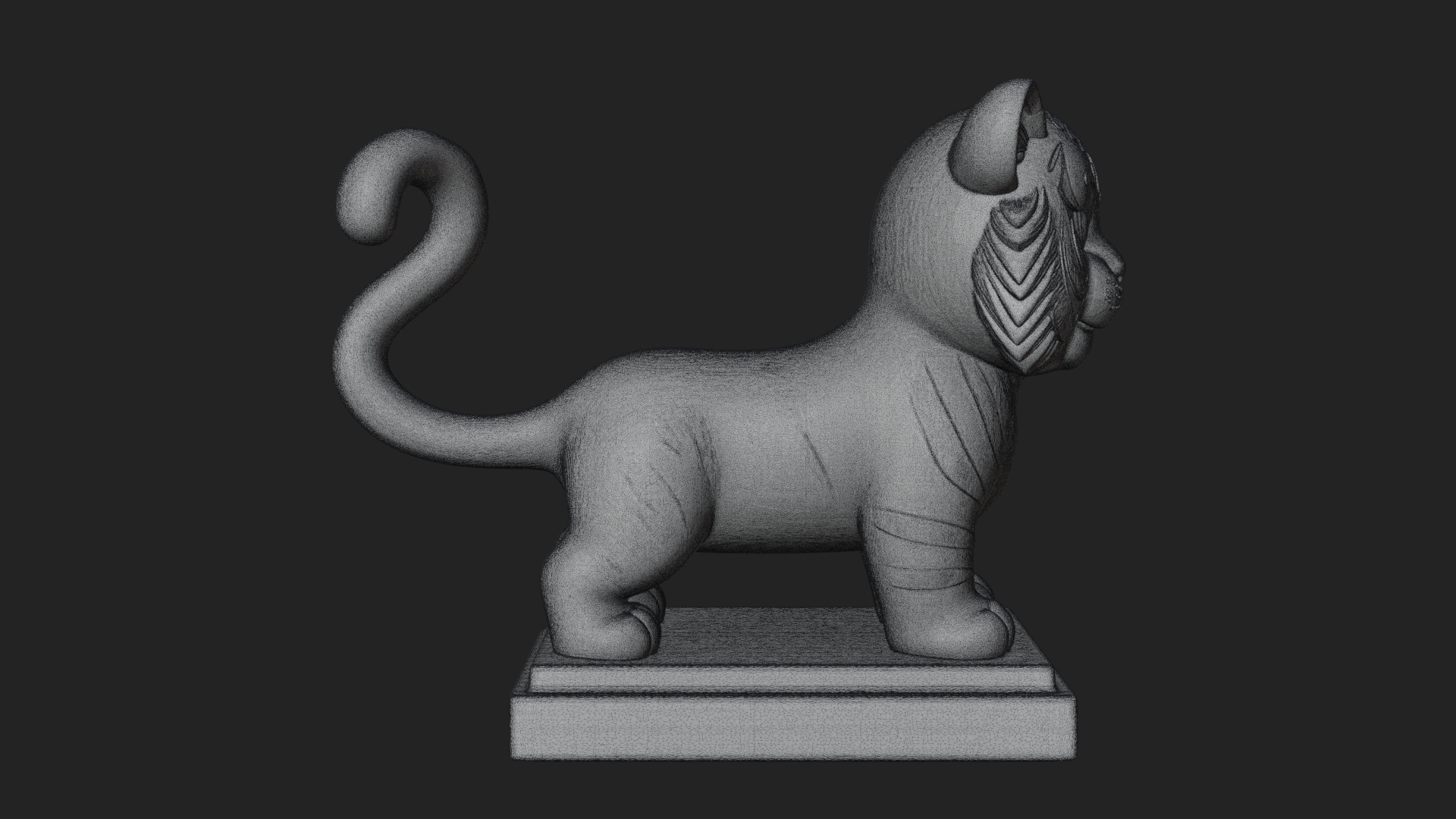 Cute Tiger Cub Statue Design 3 3D Print Model 3D Model