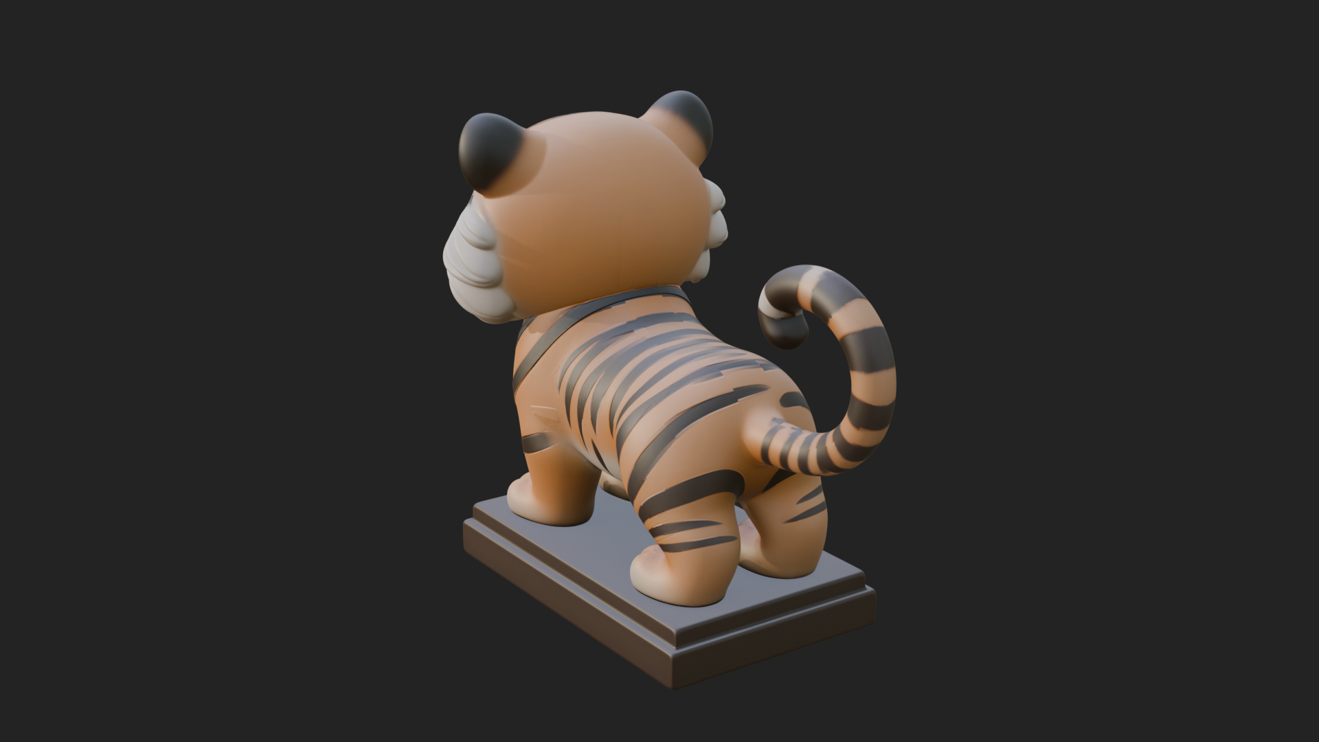 Cute Tiger Cub Statue Design 4 3D Print Model 3D Model
