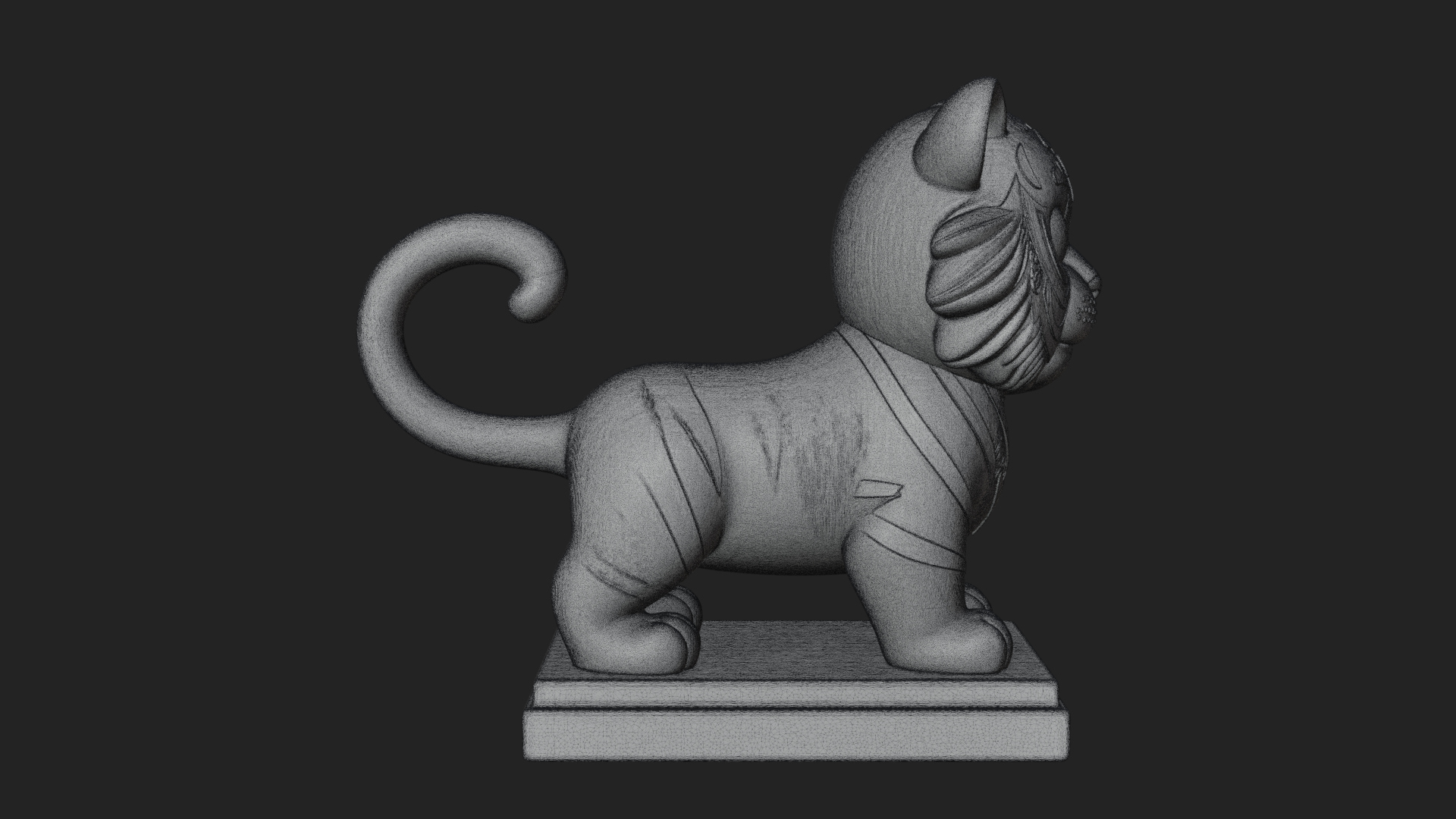 Cute Tiger Cub Statue Design 4 3D Print Model 3D Model