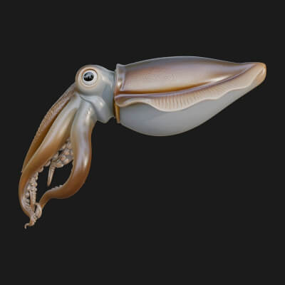 Cuttlefish Statue Design 2 3D Print Model