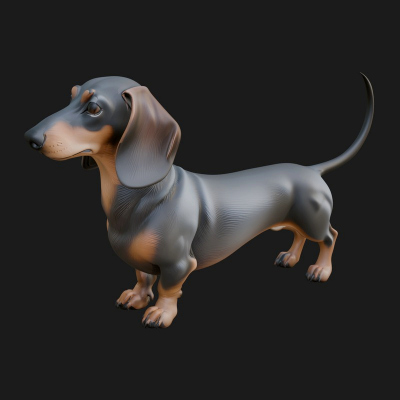 Dachshund Dog Statue Design 1 3D Print Model