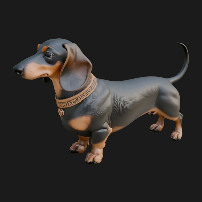 Dachshund Dog Statue Design 2 3D Print Model
