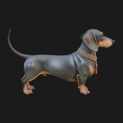 Dachshund Dog Statue Design 3 3D Print Model