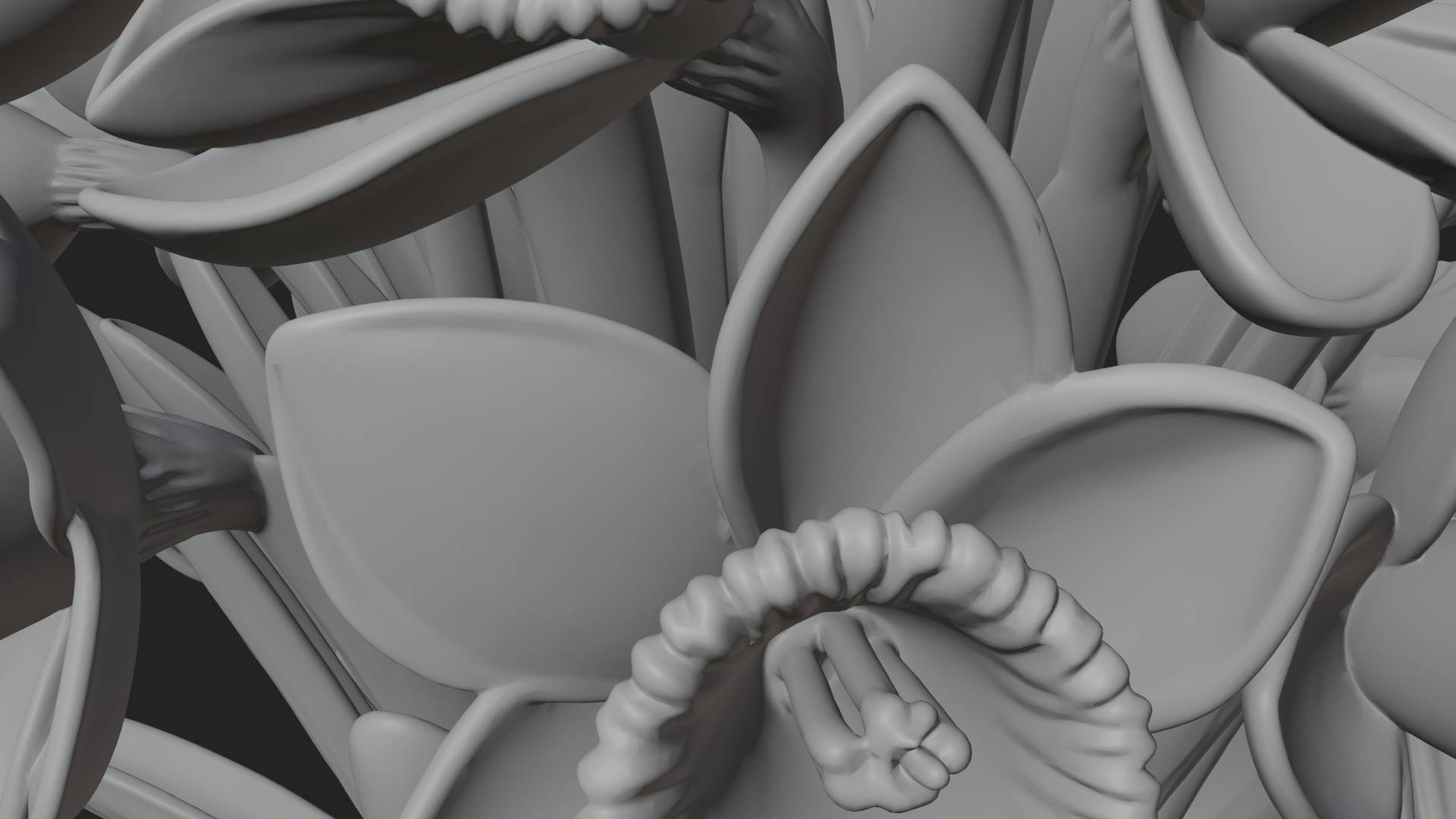 Daffodil Flower Bouquet Ornament Design 1 3D Print Model 3D Model