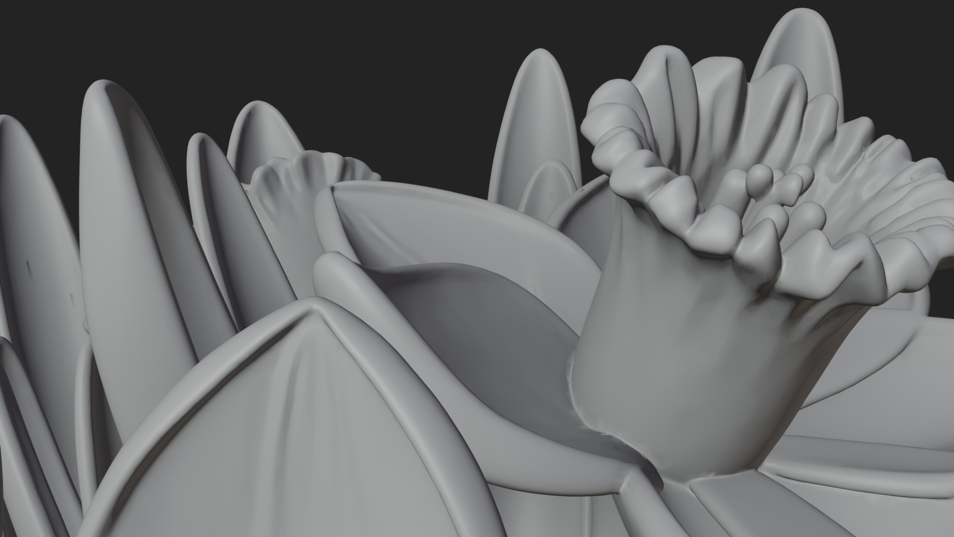 Daffodil Flower Bouquet Ornament Design 2 3D Print Model 3D Model