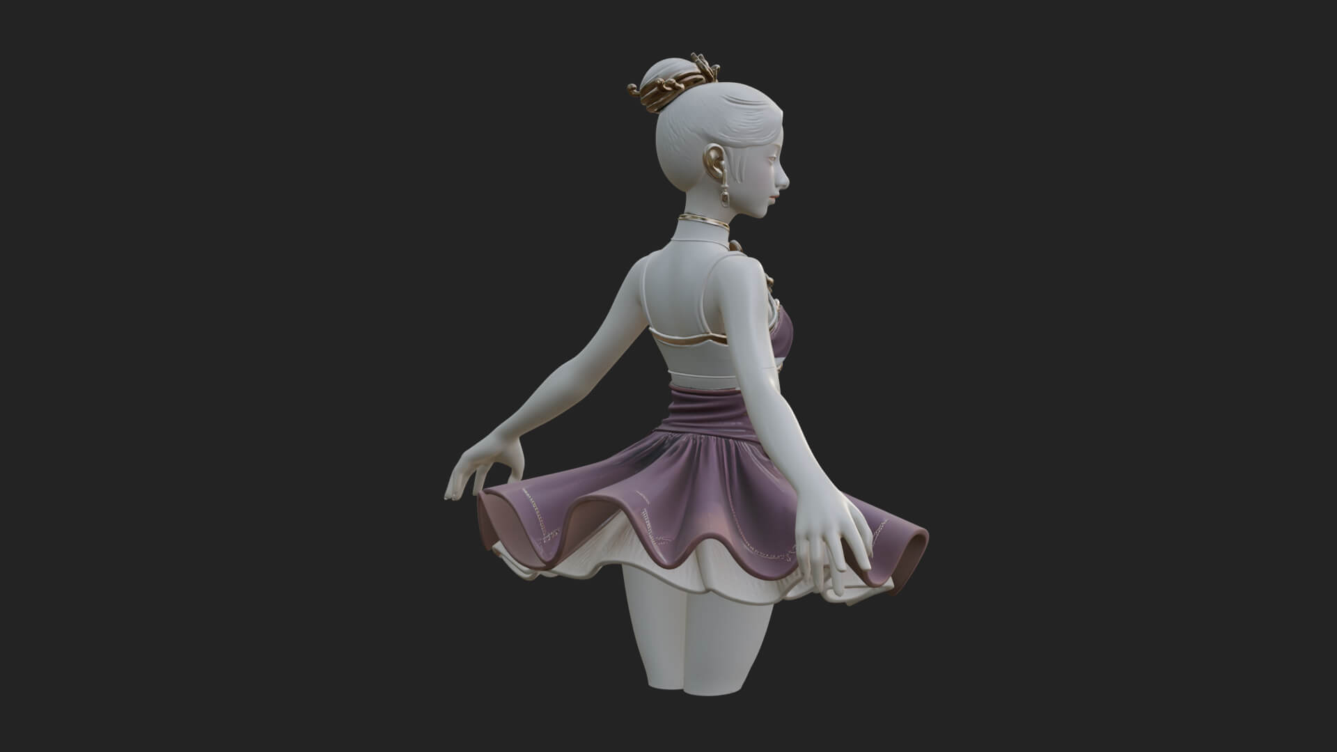 Dancing Ballet Lady Statue Design 1 3D Print Model by ARCHVANTA