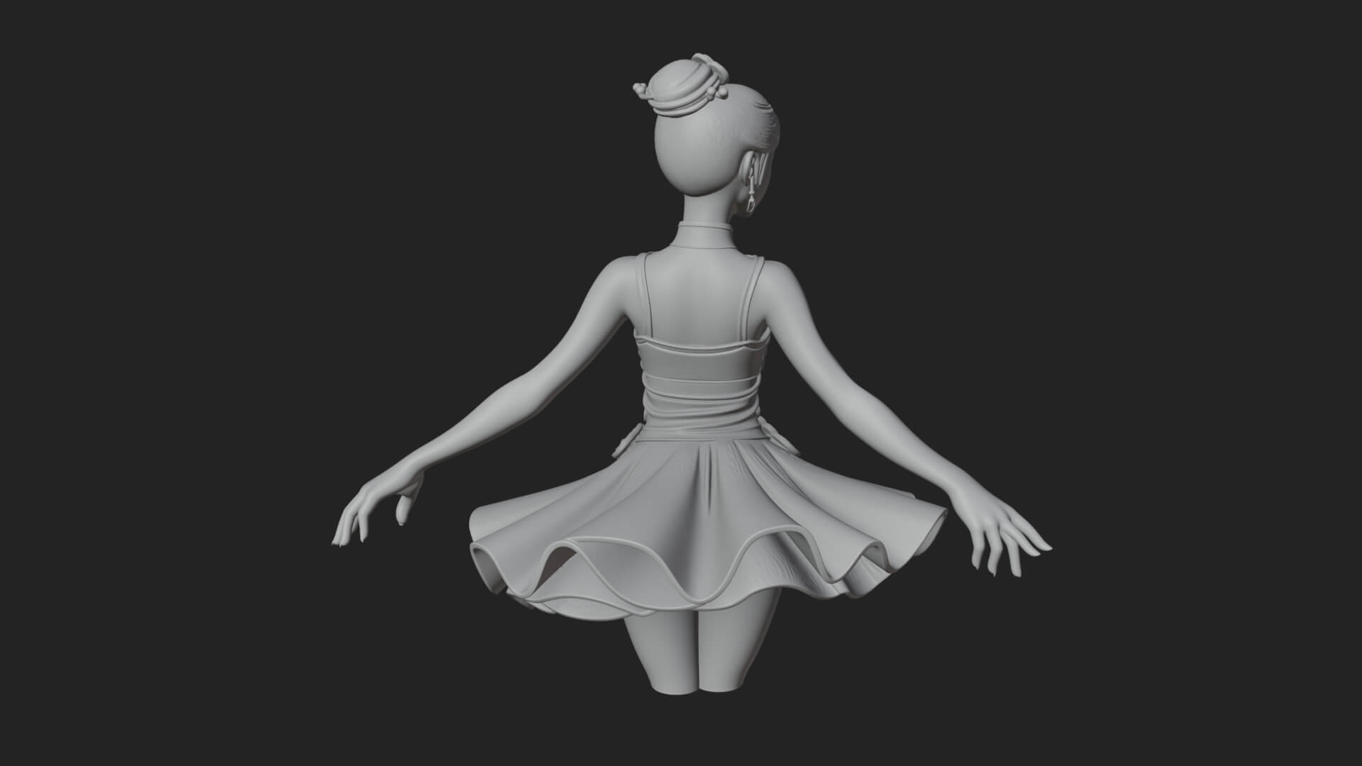 Dancing Ballet Lady Statue Design 1 3D Print Model 3D Model