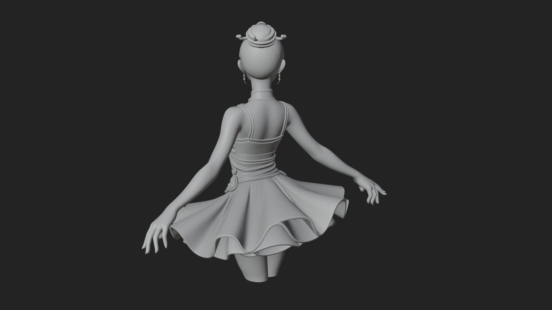 Dancing Ballet Lady Statue Design 1 3D Print Model 3D Model
