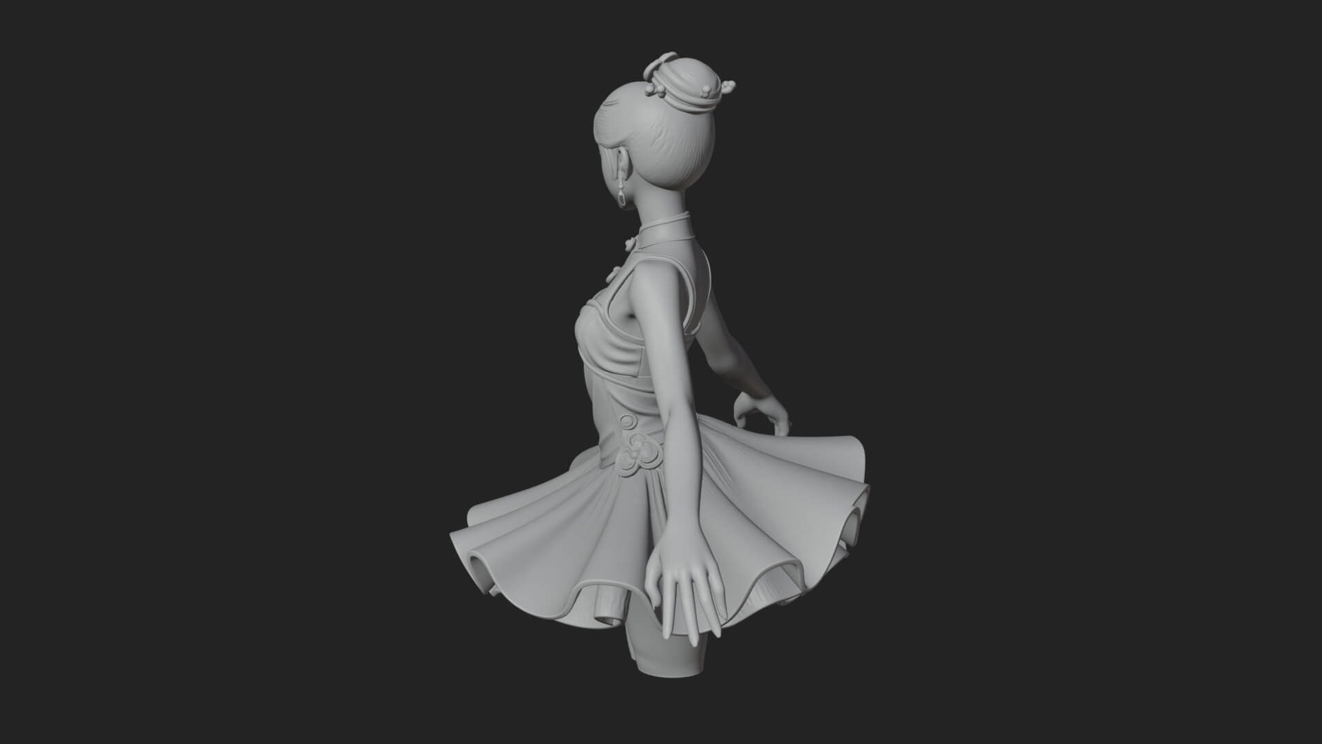 Dancing Ballet Lady Statue Design 1 3D Print Model 3D Model