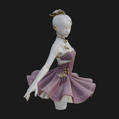 Dancing Ballet Lady Statue Design 1 3D Print Model