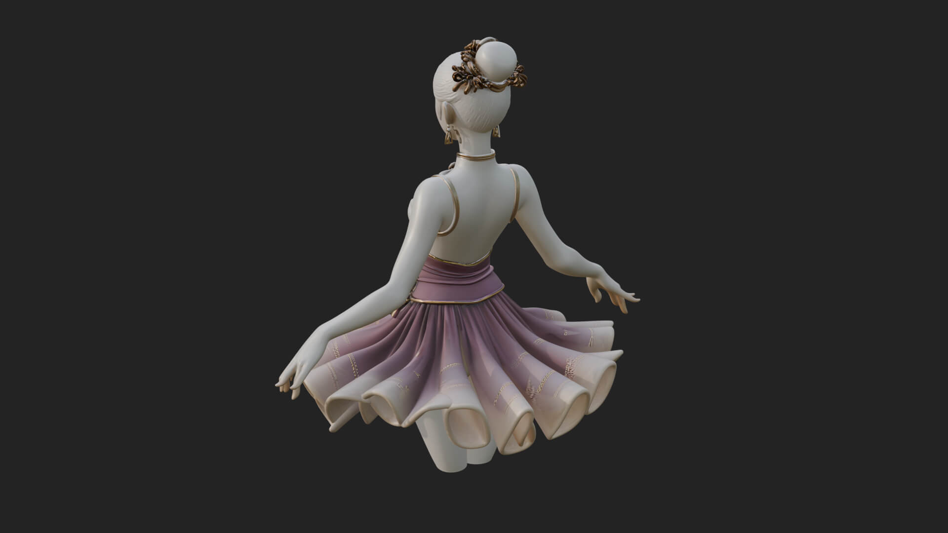 Dancing Ballet Lady Statue Design 2 3D Print Model 3D Model