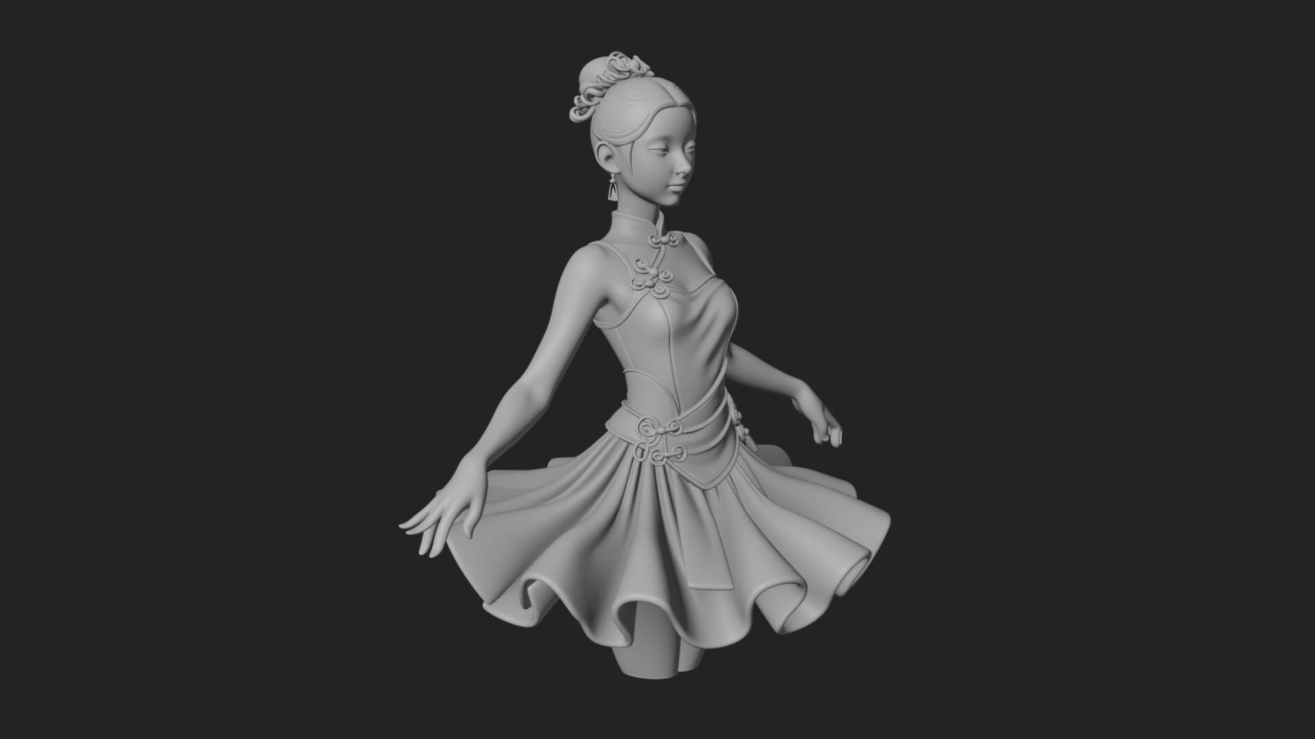 Dancing Ballet Lady Statue Design 2 3D Print Model 3D Model