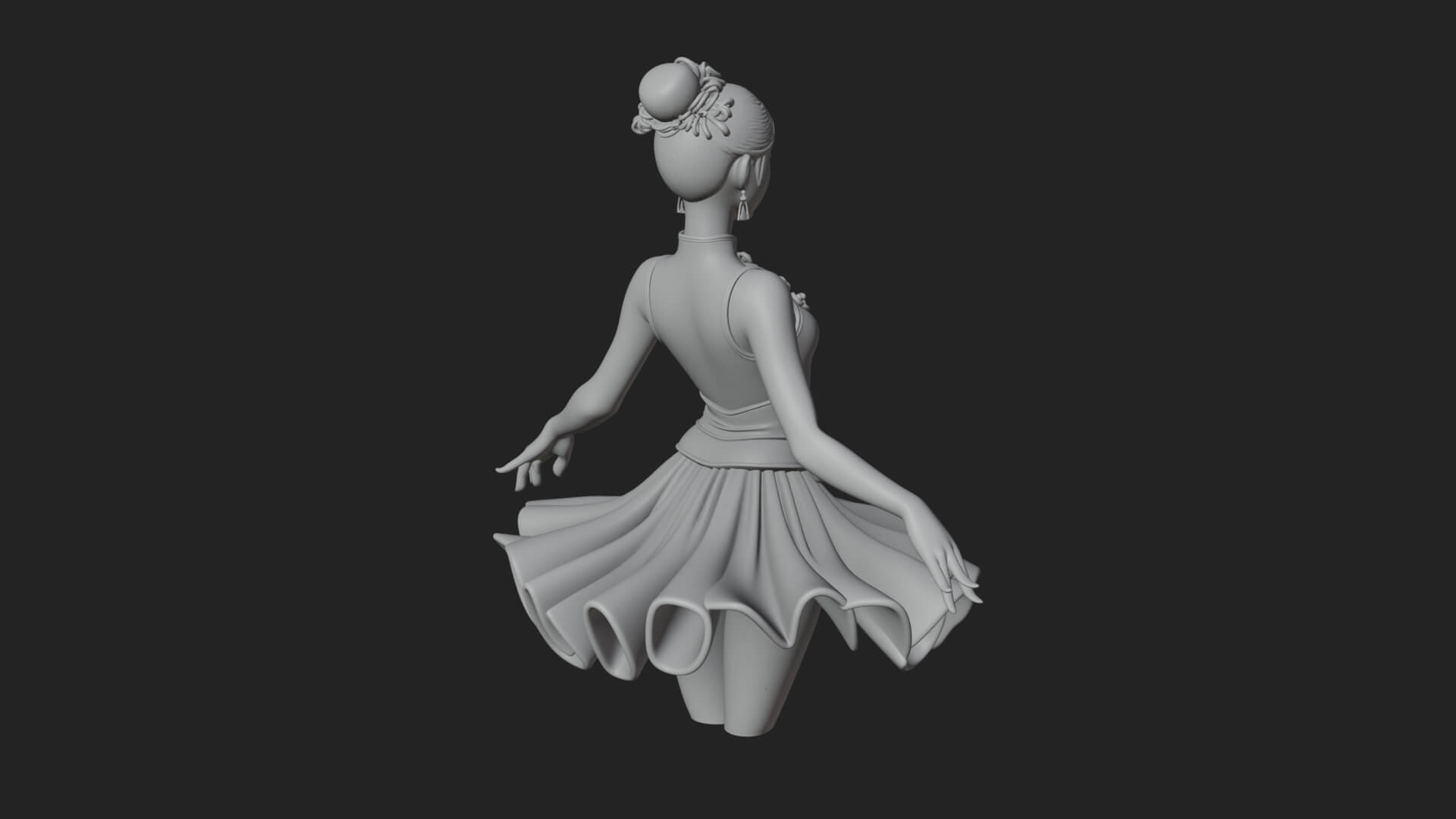 Dancing Ballet Lady Statue Design 2 3D Print Model 3D Model