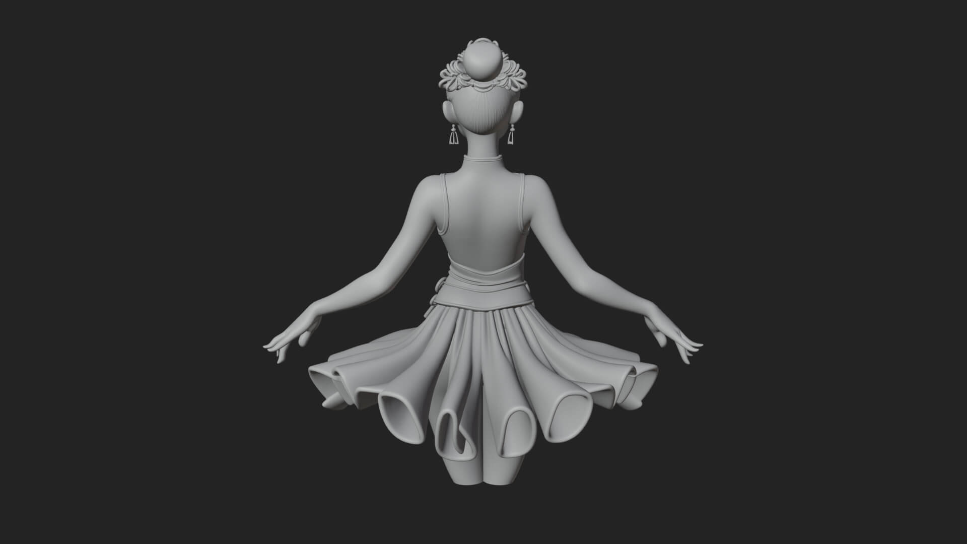 Dancing Ballet Lady Statue Design 2 3D Print Model 3D Model