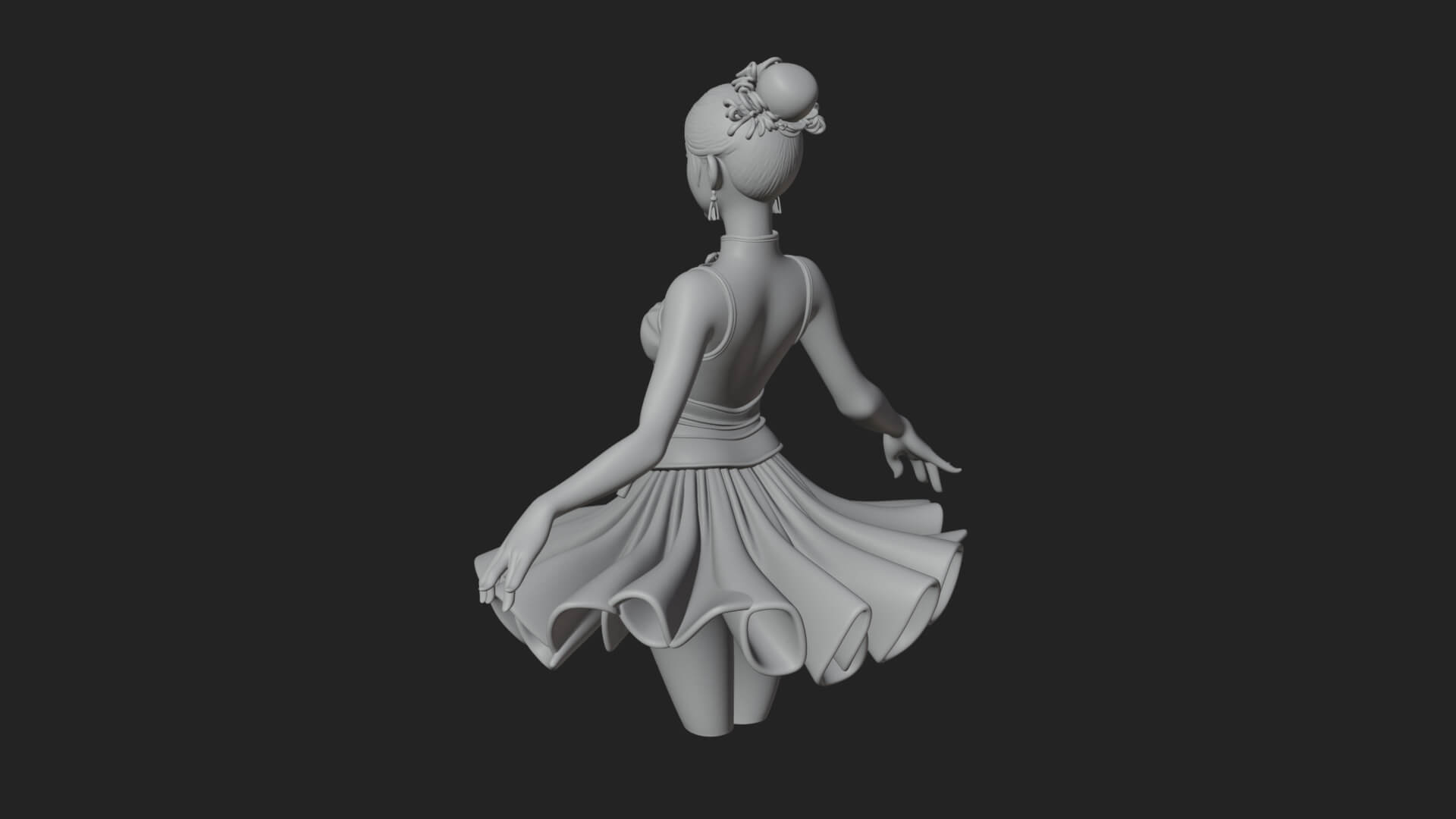 Dancing Ballet Lady Statue Design 2 3D Print Model 3D Model