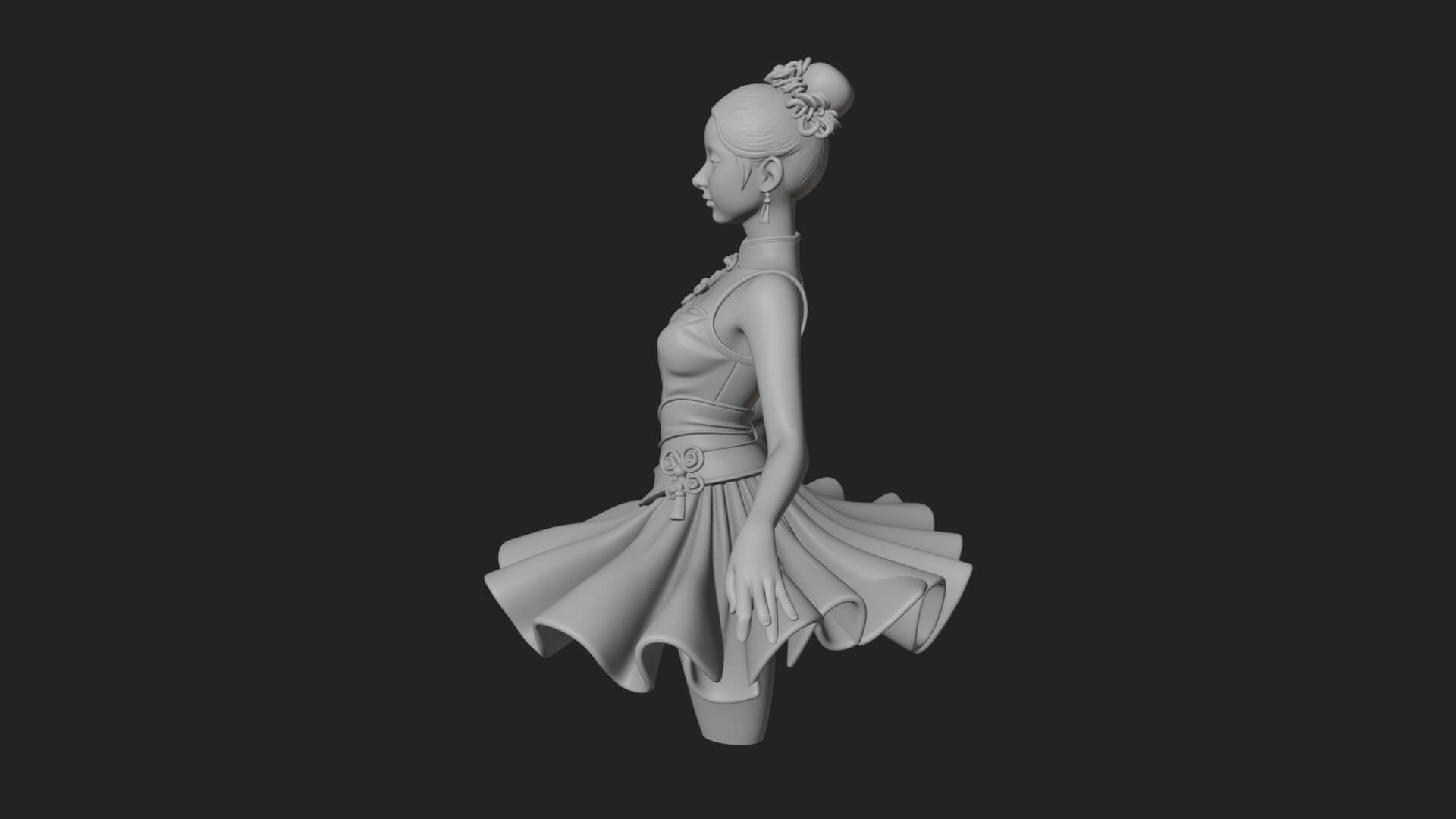 Dancing Ballet Lady Statue Design 2 3D Print Model 3D Model
