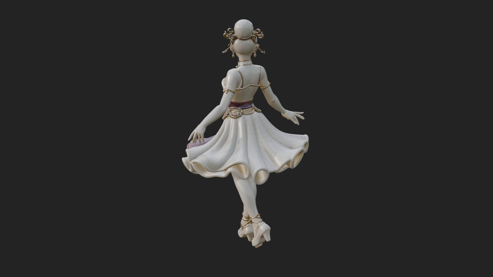 Dancing Ballet Lady Statue Design 3 3D Print Model 3D Model