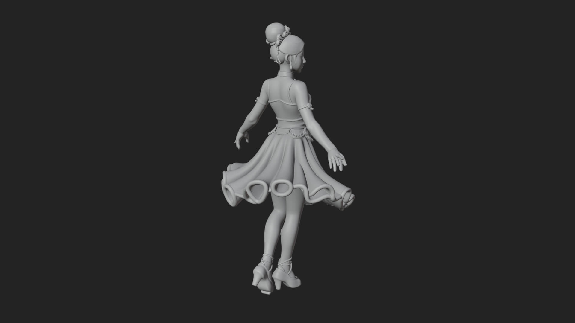 Dancing Ballet Lady Statue Design 3 3D Print Model 3D Model