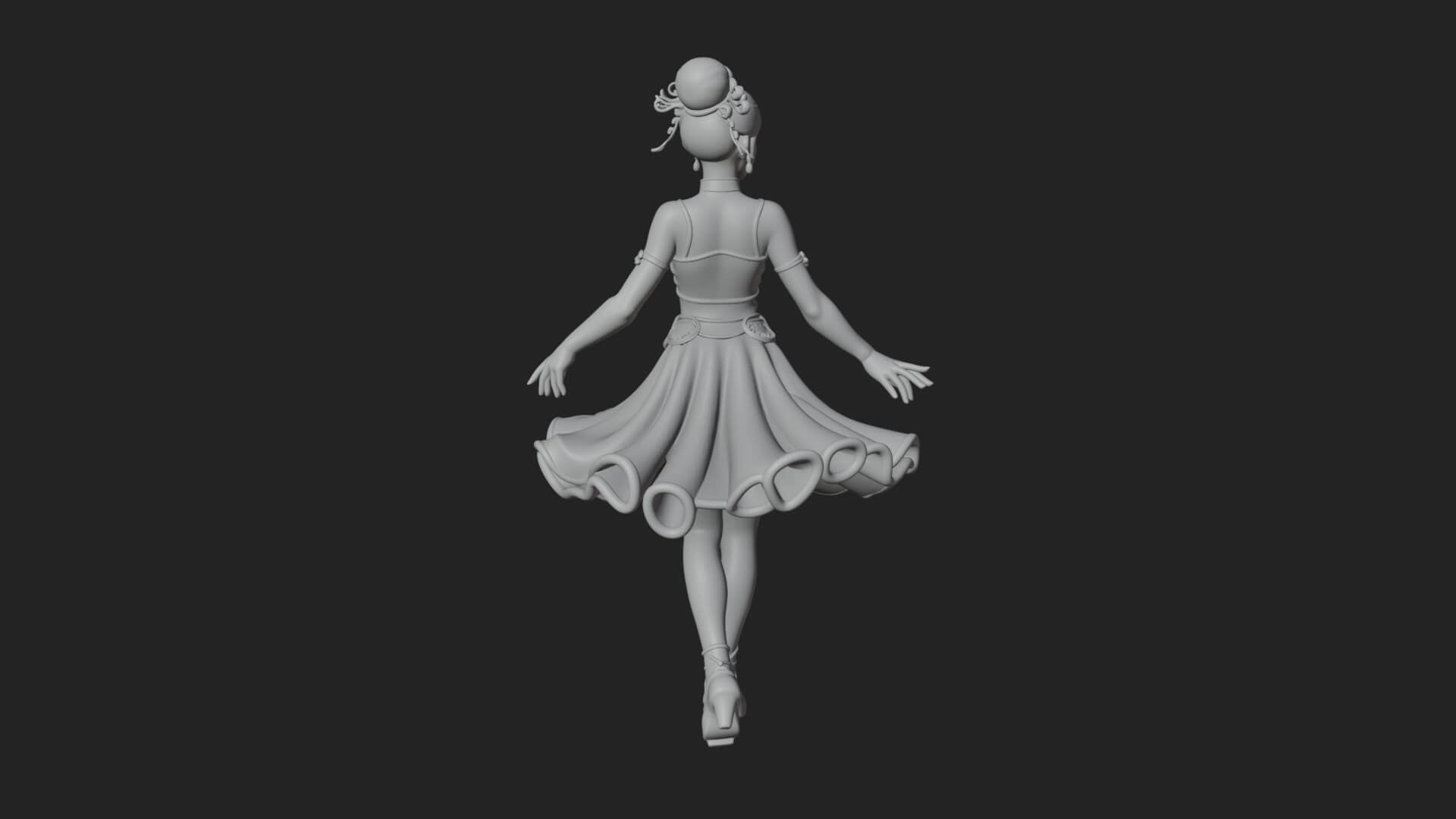 Dancing Ballet Lady Statue Design 3 3D Print Model 3D Model