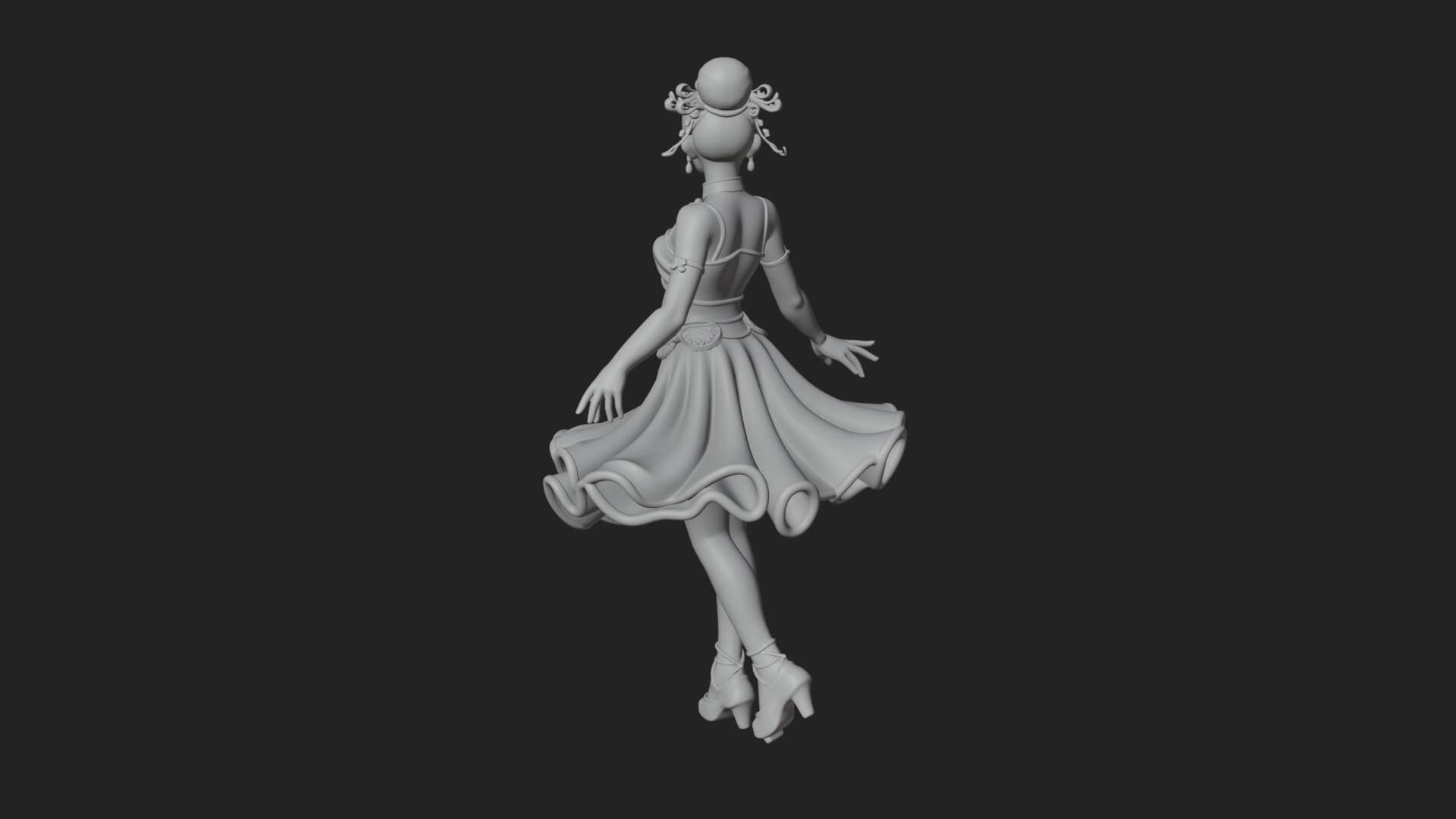 Dancing Ballet Lady Statue Design 3 3D Print Model 3D Model