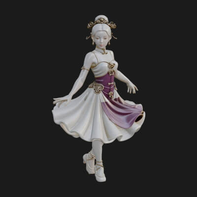 Dancing Ballet Lady Statue Design 3 3D Print Model