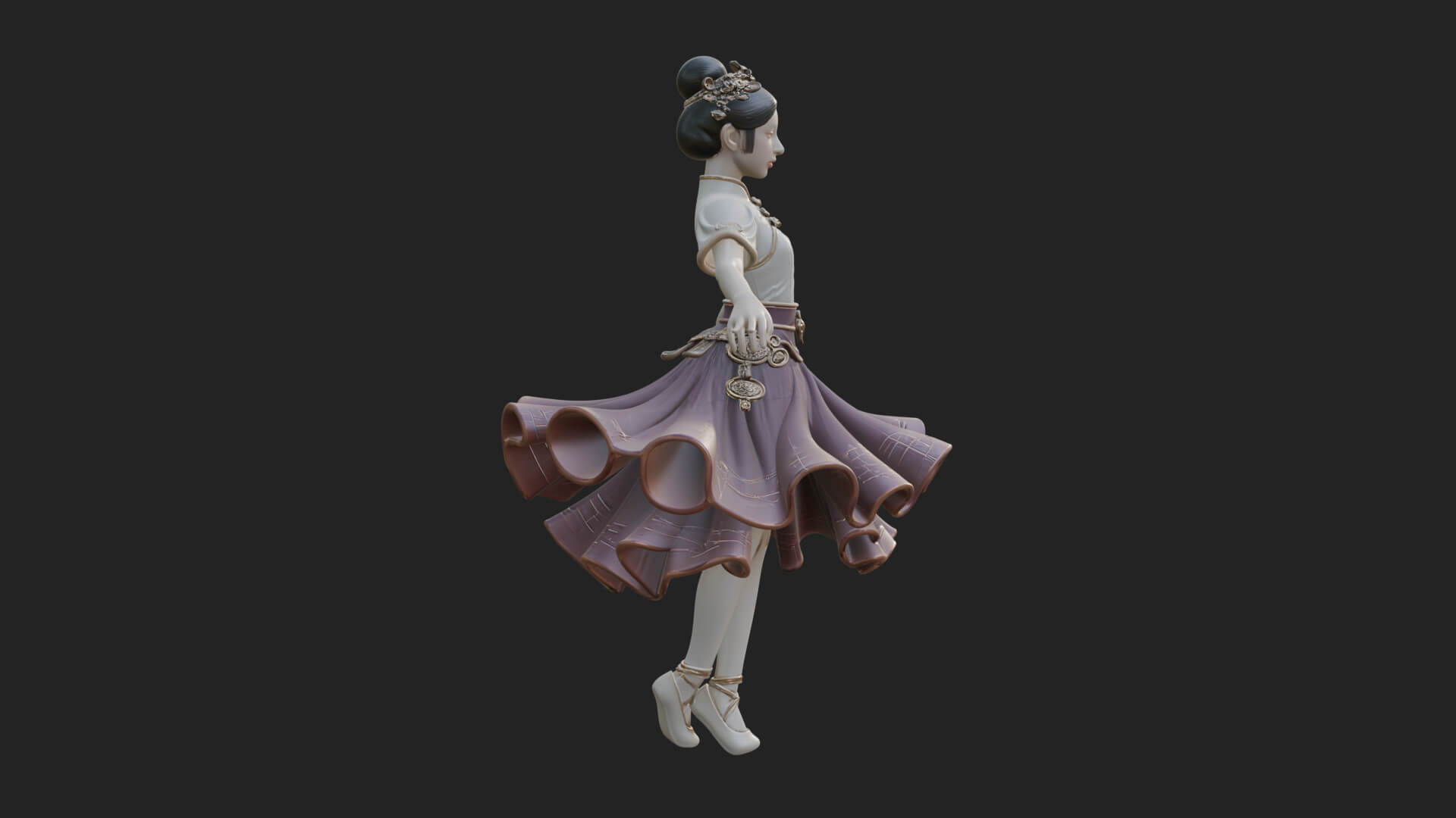 Dancing Ballet Lady Statue Design 4 3D Print Model 3D Model