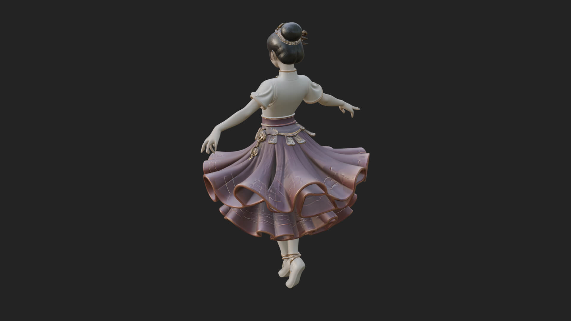 Dancing Ballet Lady Statue Design 4 3D Print Model 3D Model