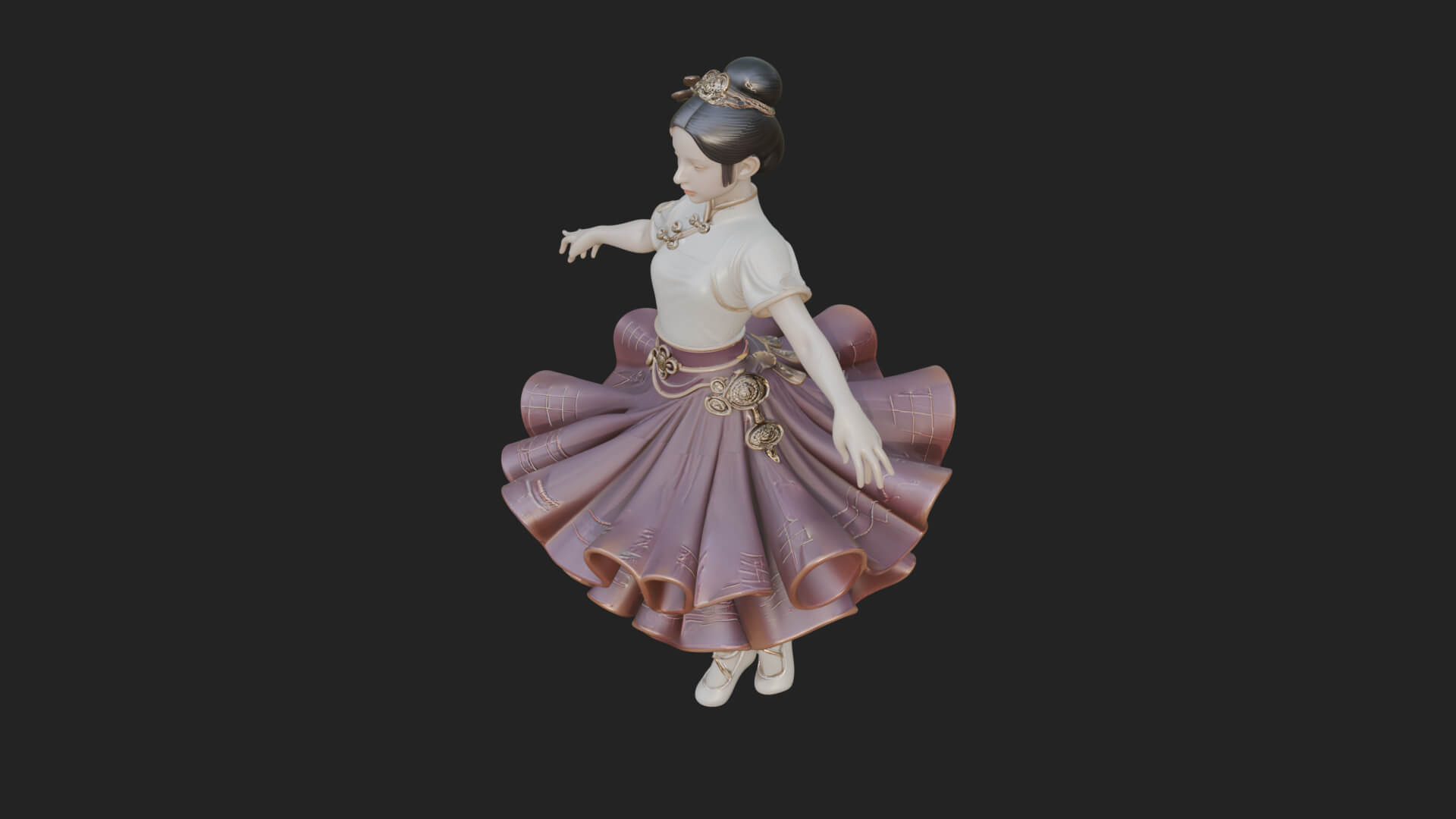 Dancing Ballet Lady Statue Design 4 3D Print Model 3D Model