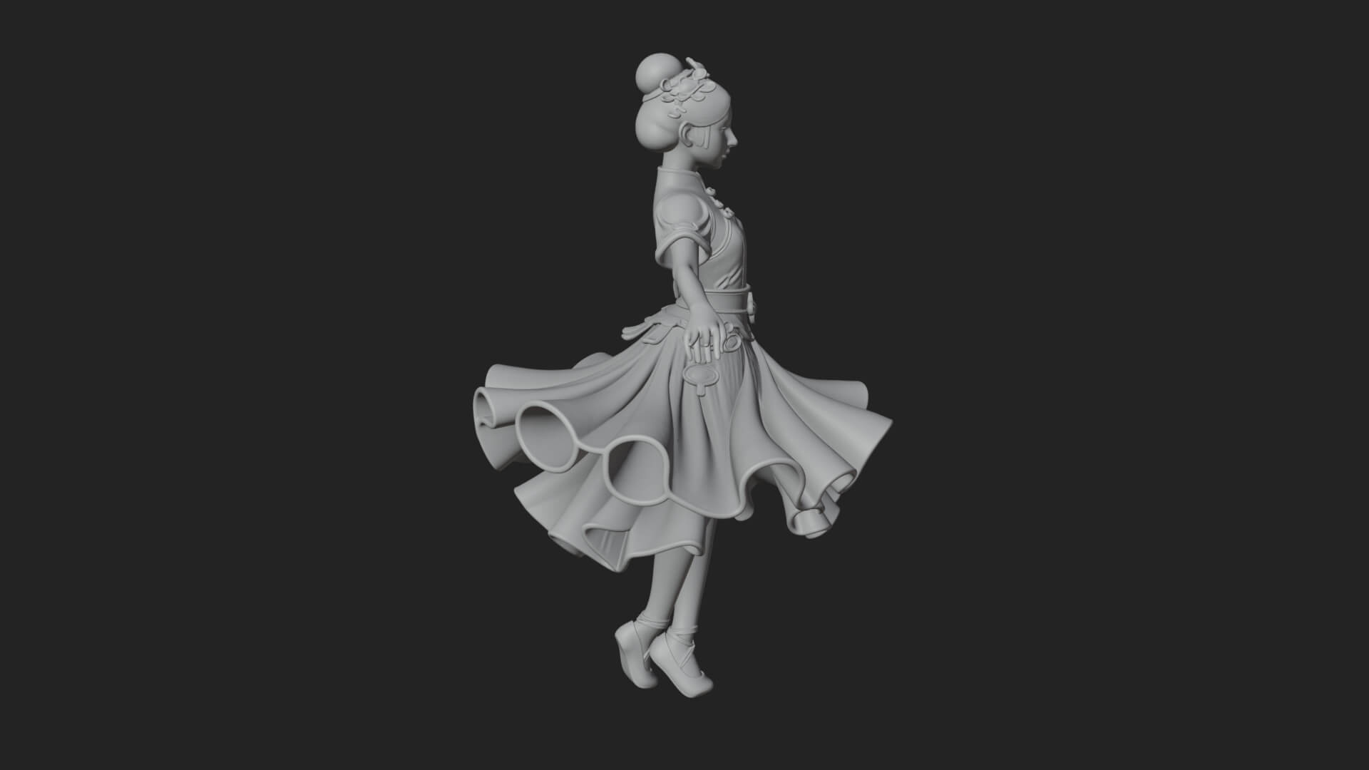 Dancing Ballet Lady Statue Design 4 3D Print Model 3D Model