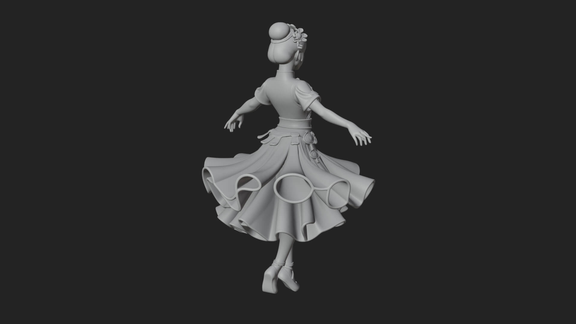 Dancing Ballet Lady Statue Design 4 3D Print Model 3D Model