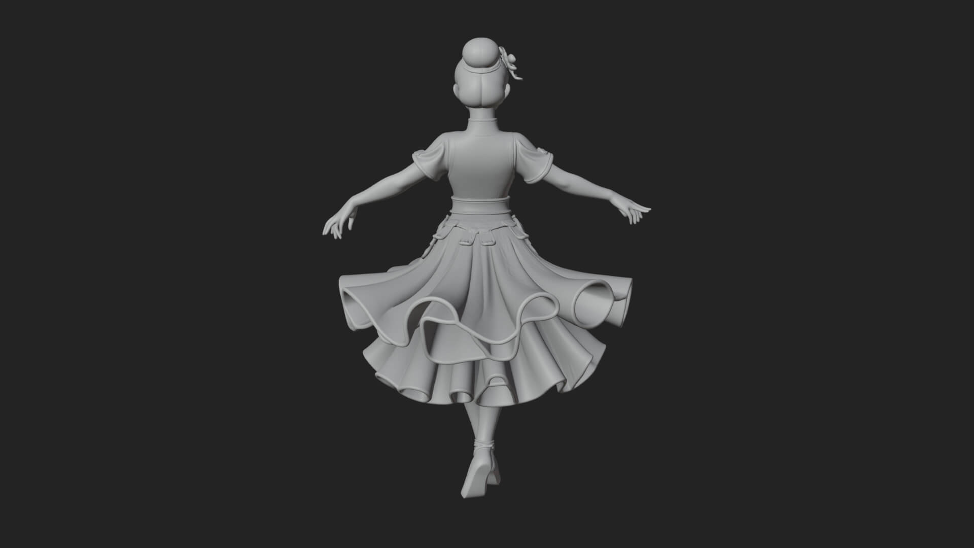 Dancing Ballet Lady Statue Design 4 3D Print Model 3D Model