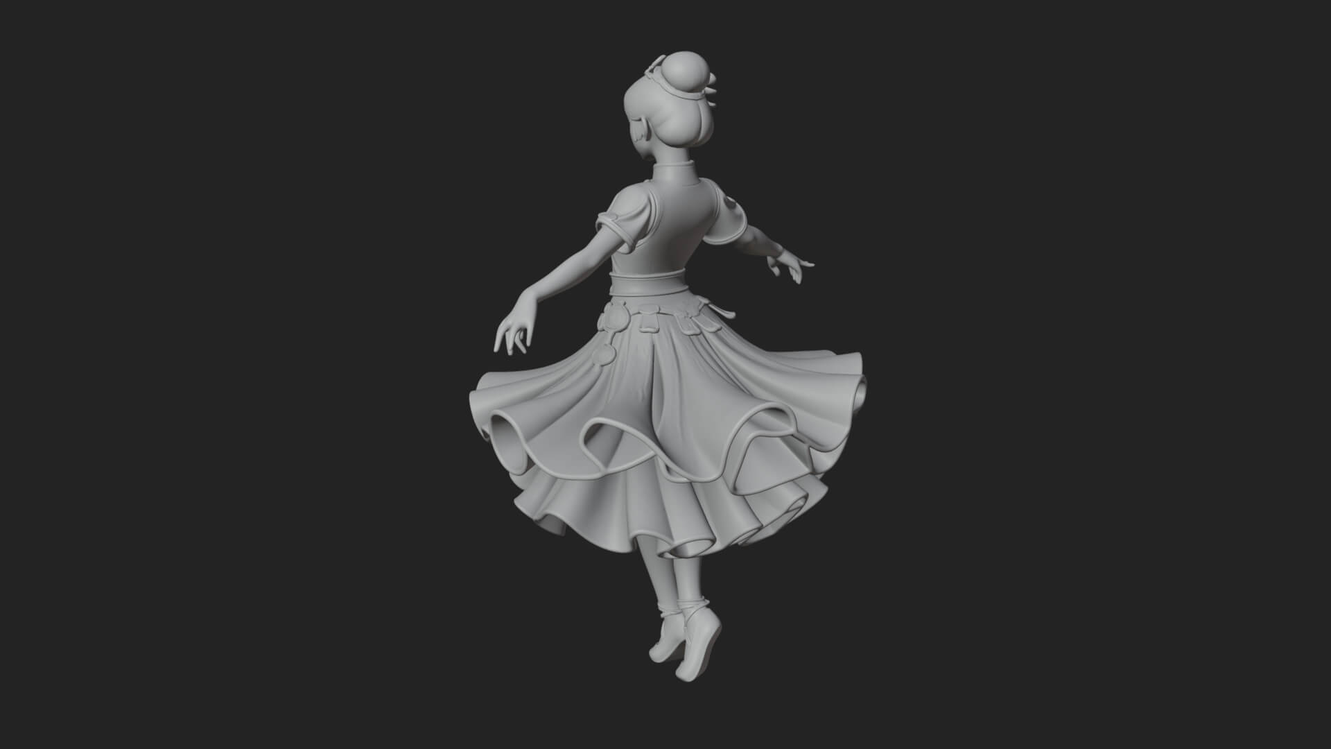 Dancing Ballet Lady Statue Design 4 3D Print Model 3D Model
