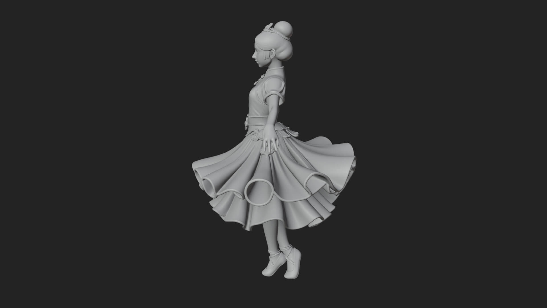 Dancing Ballet Lady Statue Design 4 3D Print Model 3D Model