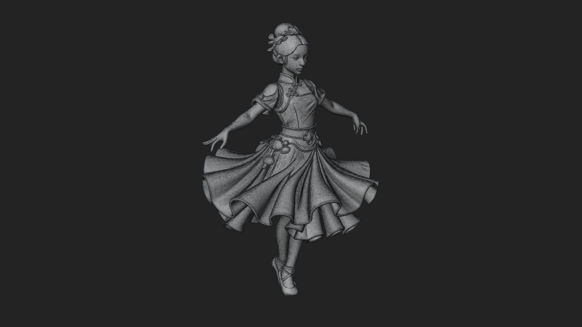 Dancing Ballet Lady Statue Design 4 3D Print Model 3D Model
