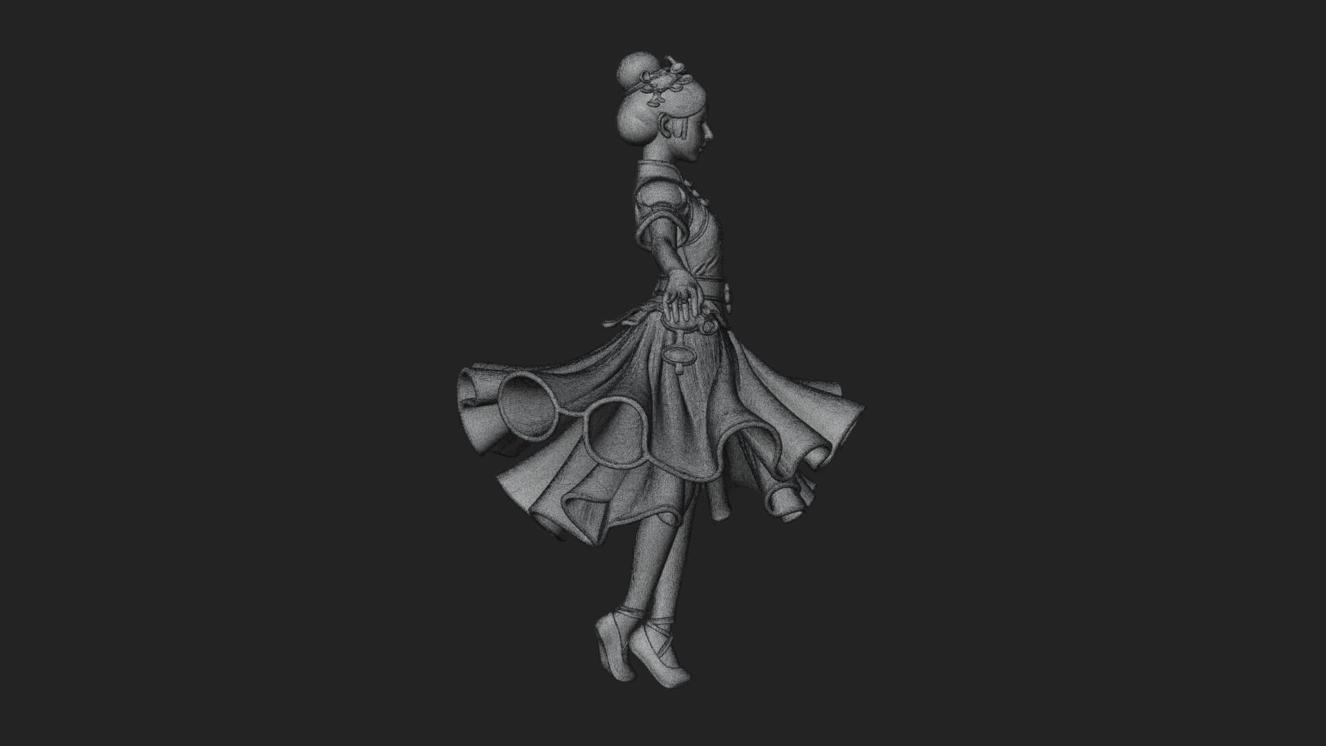 Dancing Ballet Lady Statue Design 4 3D Print Model 3D Model