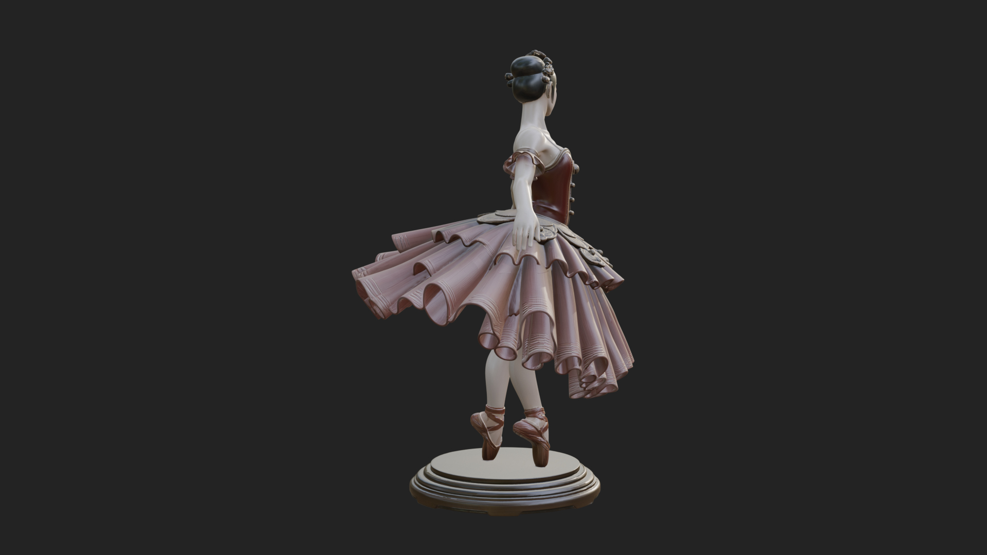 Dancing Ballet Lady Statue Design 5 3D Print Model 3D Model