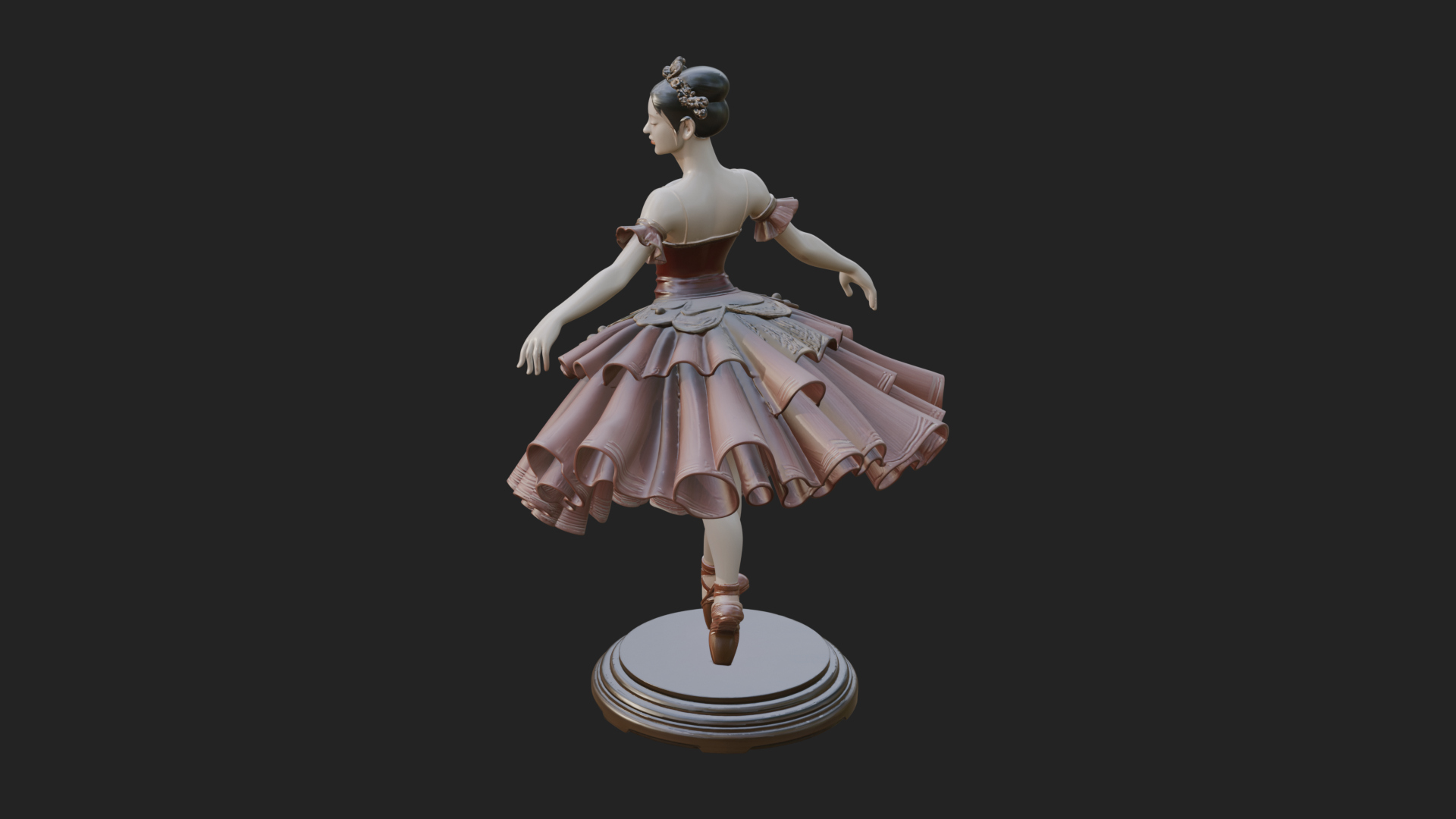 Dancing Ballet Lady Statue Design 5 3D Print Model 3D Model